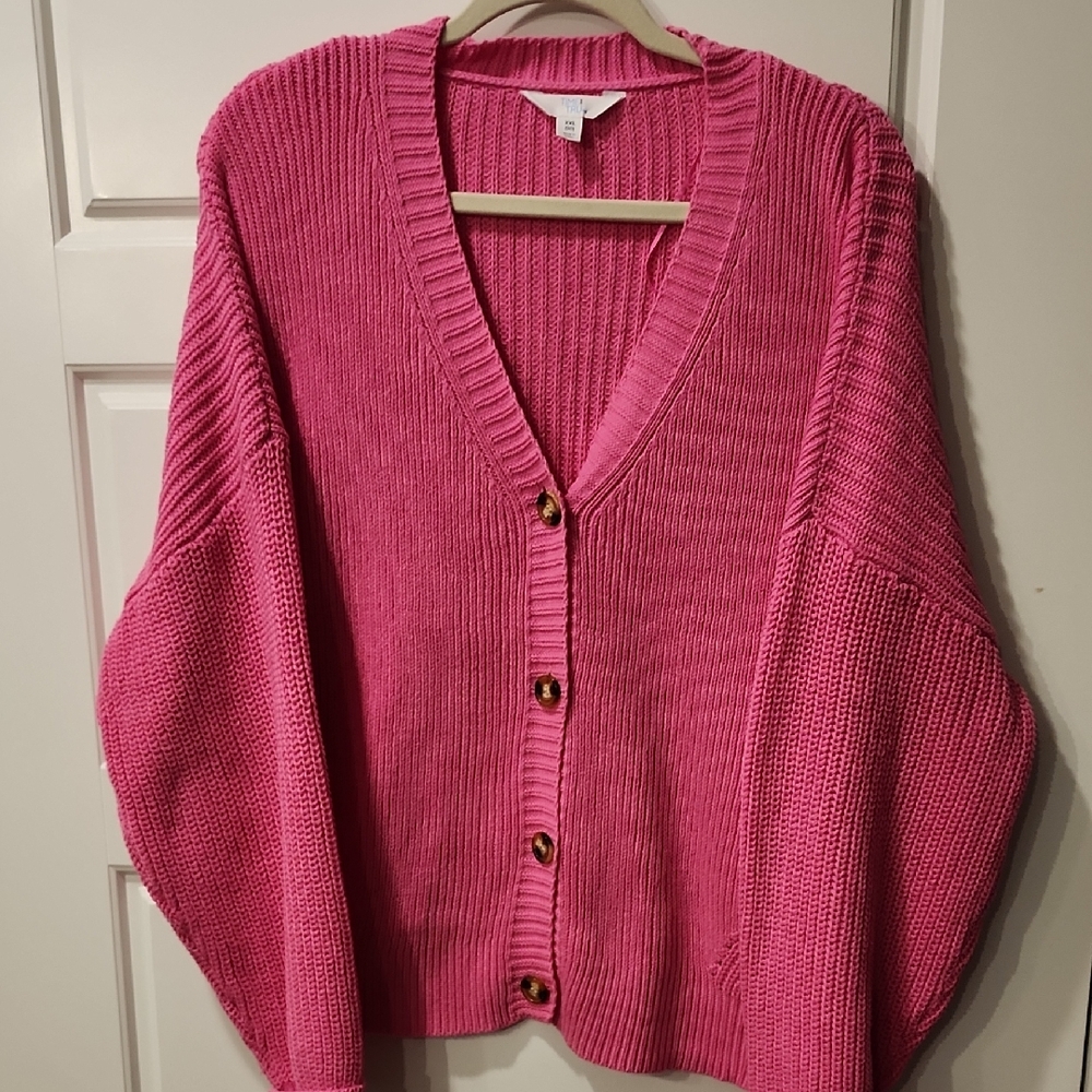 Time and Tru Pink Knit Cardigan